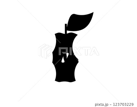 Dried Apple Core Icon, Organic Biodegradable Garbage Symbol, Fruits Compote Ingredient 123703229