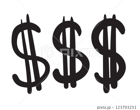 Hand drawn dollar icon, USA currency sign, usd coin symbol, dollars ink drawing, price vector illustration Hand drawn dollar icon, USA currency sign, usd coin symbol, dollars ink drawing, price vector illustration 123703251