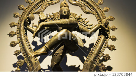 Close-up View on Statue Of Shiva Nataraja: Cosmic Dance Of Shiva One Of Main Deities In Hinduism, As Divine Cosmic Dancer. His Dance Is Called Tandava. Lord Shiva Here Appears As A Cosmic Dancer Close-up View on Statue Of Shiva Nataraja: Cosmic Dance Of Shiva One Of Main Deities In Hinduism, As Divine Cosmic Dancer. His Dance Is Called Tandava. Lord Shiva Here Appears As A Cosmic Dancer 123703844