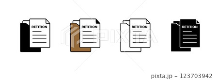 Four different icon styles showing documents with text on colored backgrounds Four different icon styles showing documents with text on colored backgrounds 123703942