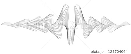 Abstract undulating lines of sound wave . Dynamic pulsating wave Music concept, digital music frequency symbols. Vector illustration. 123704064