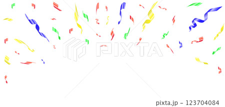 Explosion of color confetti. Shiny flying pieces of foil. Vector festive border for a carnival and postcards for parties. Explosion of color confetti. Shiny flying pieces of foil. Vector festive border for a carnival and postcards for parties. 123704084