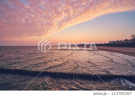 Sunrise at baltic sea in Mecklenburg Western Pomerania, Germany Sunrise at baltic sea in Mecklenburg Western Pomerania, Germany 123705367