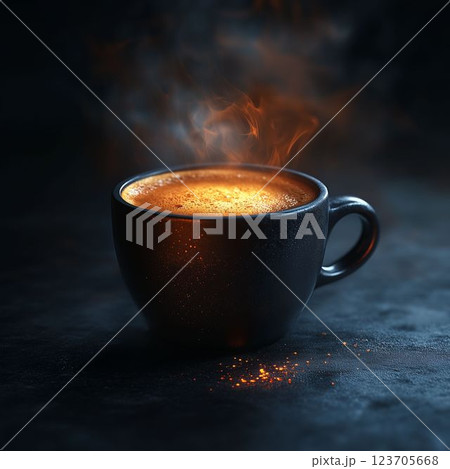 The Serenity of Nighttime Coffee Ritualsのイラスト素材 [123705668] - PIXTA