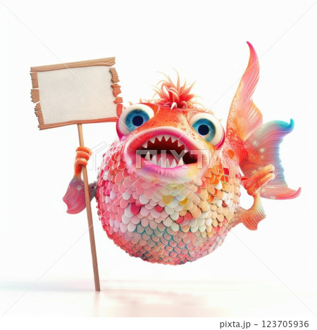 Eco-Friendly Campaigns: Useful for promoting awareness of river and rainforest conservation efforts.piranha holding blank sign Eco-Friendly Campaigns: Useful for promoting awareness of river and rainforest conservation efforts.piranha holding blank sign 123705936