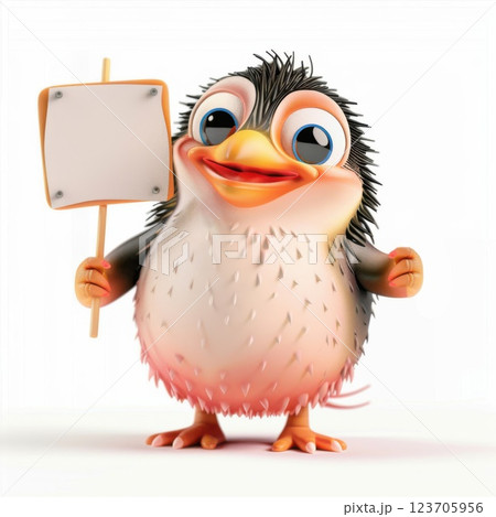 Seasonal Marketing: Suitable for cold-weather product campaigns, emphasizing warmth and coziness. penguin holding blank sign Seasonal Marketing: Suitable for cold-weather product campaigns, emphasizing warmth and coziness. penguin holding blank sign 123705956