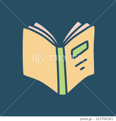 Doodle open book icon hand drawn in a modern minimalistic style 123706161