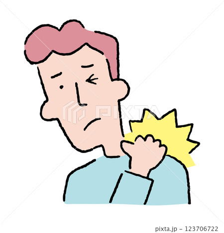 肩こりを気にする男性 肩こりを気にする男性 123706722