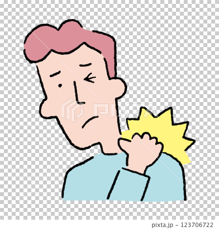 肩こりを気にする男性 肩こりを気にする男性 123706722