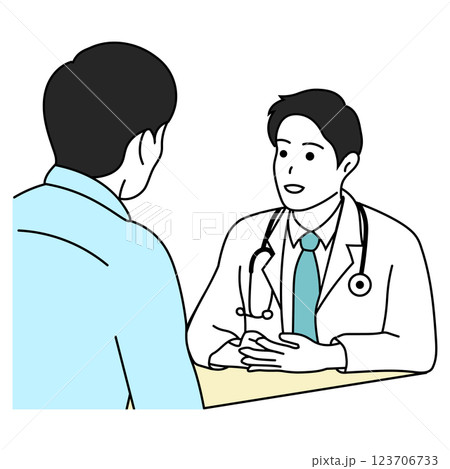 医師が患者に説明するイラスト 医師が患者に説明するイラスト 123706733
