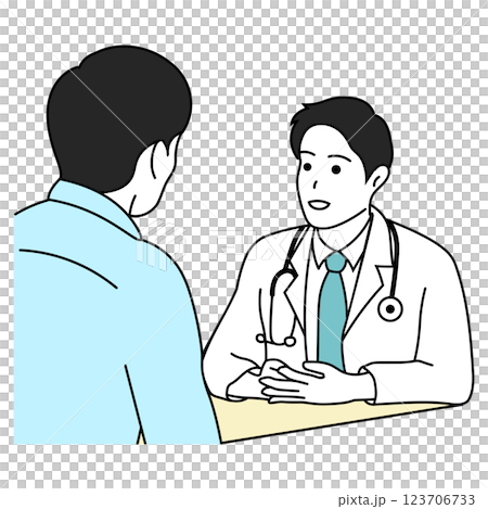 医師が患者に説明するイラスト 医師が患者に説明するイラスト 123706733