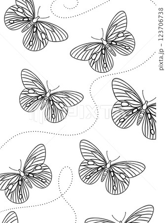 Pattern art butterfly, Layout for printing illustrations on T-shirts, notepads, covers Pattern art butterfly, Layout for printing illustrations on T-shirts, notepads, covers 123706738