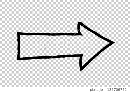Handwritten right arrow vector black 123706752
