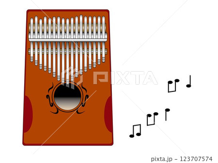 カリンバ～アフリカの民族楽器のイラスト 123707574