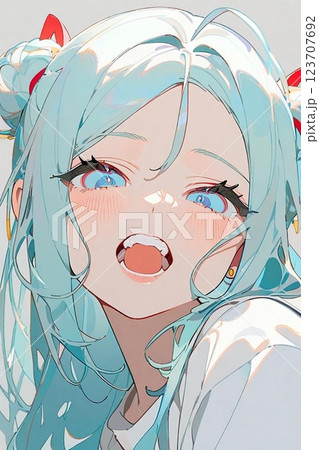 舌を出しているクールな女の子のイラスト 舌を出しているクールな女の子のイラスト 123707692