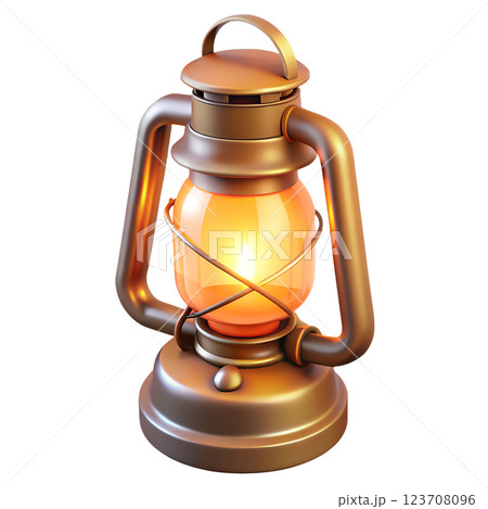 3D Rustic Lantern Glowing in Warm Light 3D Rustic Lantern Glowing in Warm Light 123708096