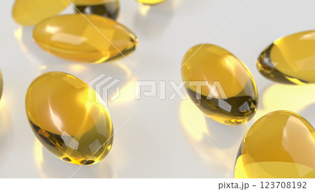 The Yellow pill for Fish oil or Heathy concept 3d Rendering. 123708192