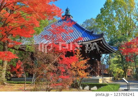 【京都府】紅葉の仁和寺の経蔵 123708241