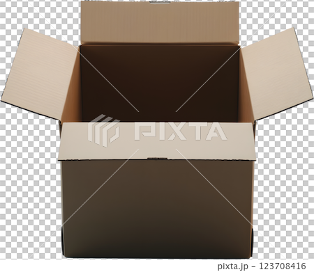 開いた段ボール箱 123708416