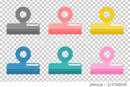 紙を束ねたり挟むクリップのイラスト 123708626