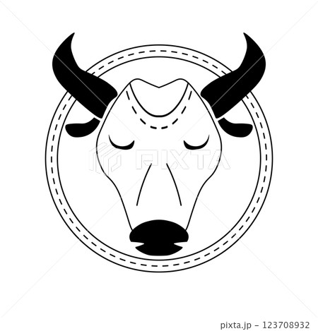 Zodiac horoscope. Taurus astrological icon symbol. Stylized star sign esoteric. Simple line vector illustration Zodiac horoscope. Taurus astrological icon symbol. Stylized star sign esoteric. Simple line vector illustration 123708932