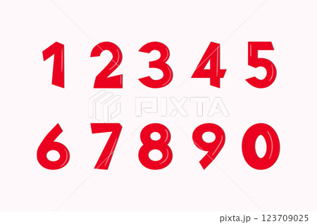 Set of colorful numbers. Vector illustration. Template elements for greeting card, web design. Mathematics educational children game Set of colorful numbers. Vector illustration. Template elements for greeting card, web design. Mathematics educational children game 123709025