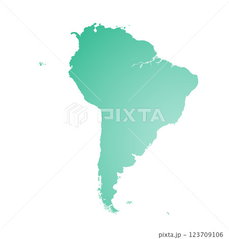 Map of South America, sign silhouette. World Map Globe. Vector Illustration isolated on transparent background. Latin American continent 123709106