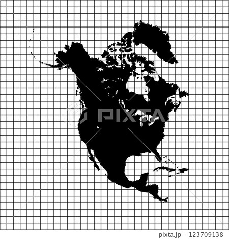 Map of North America, sign silhouette. World Map Globe. Vector Illustration isolated on transparent background. American continent 123709138