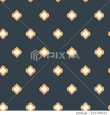 Arabic arabesque seamless pattern with colorful elements. Geometric background. Design greeting card for Ramadan Kareem, Islamic ornamental colorful detail of mosaic. Vector illustration Arabic arabesque seamless pattern with colorful elements. Geometric background. Design greeting card for Ramadan Kareem, Islamic ornamental colorful detail of mosaic. Vector illustration 123709221