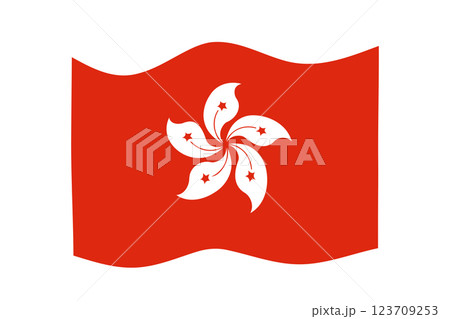 Flag of Hong Kong. National symbol in official colors. Template icon. Abstract vector background 123709253