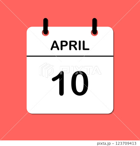 April 10. Daily Calendar icon for design. Simple design for business brochure, flyer, print media, advertisement. Easily editable 123709413