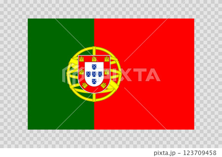 Flag of Portugal. Portuguese national symbol in official colors. Template icon. Abstract vector background 123709458