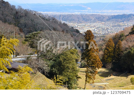 大阪、奈良、境の山、生駒山、信貴生駒スカイライン、生駒山信貴山山頂スカイライン、冬ドライブ 123709475