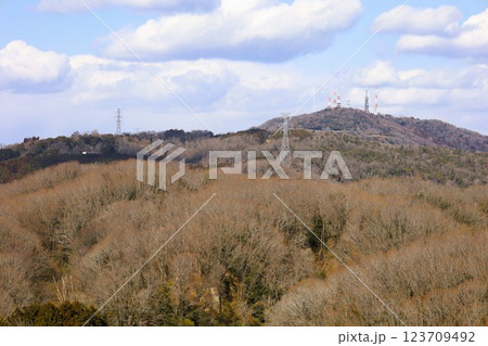 大阪、奈良、境の山、生駒山、信貴生駒スカイライン、生駒山信貴山山頂スカイライン、冬ドライブ 123709492