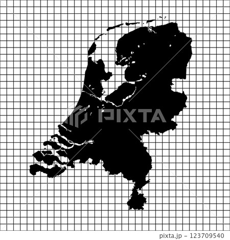 Map of Netherlands, sign silhouette. World Map Globe. Vector Illustration isolated on transparent background. Europe continent 123709540