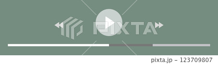 Template video player for web and mobile apps. Modern multimedia playback application. Audio player control panel, media music player 123709807