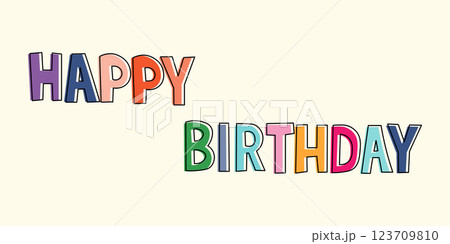 Happy Birthday vector background. Lettering invitation or greeting card. Vector illustration 123709810