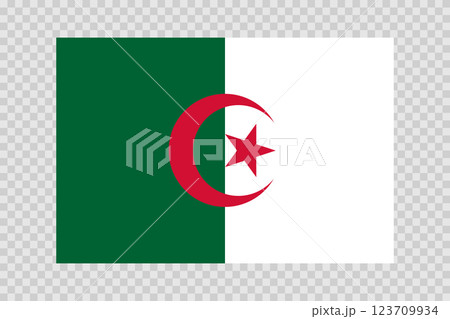 Flag of Algeria. Algerian national symbol in official colors. Template icon. Abstract vector background 123709934