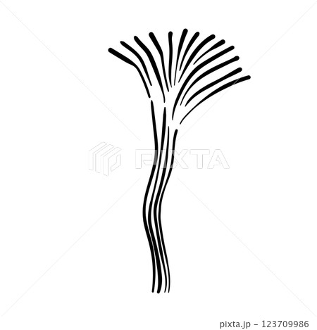 Black and white template tree icon. Vector symbol sign isolated on white background. Trees flat line icons set. Plants, landscape design. Business idea concept 123709986
