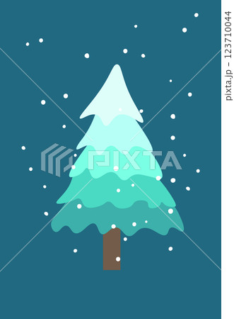 Advent calendar. Christmas print. Christmas Tree with decorations and illuminations. Doodle Design for hiliday card, poster 123710044