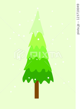Advent calendar. Christmas print. Christmas Tree with decorations and illuminations. Doodle Design for hiliday card, poster 123710049
