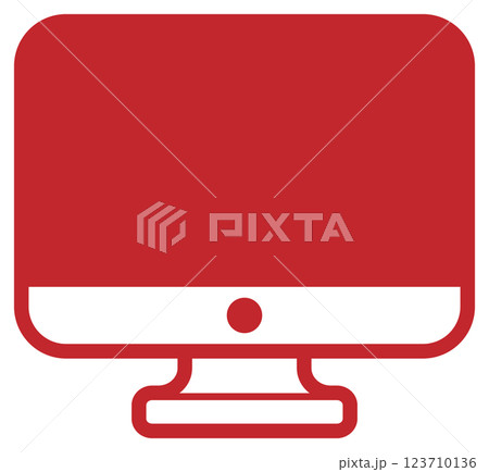 デスクトップパソコンのアイコン 赤 デスクトップパソコンのアイコン 赤 123710136