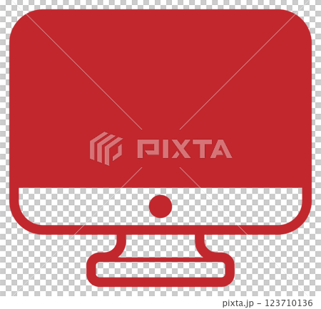 デスクトップパソコンのアイコン 赤 デスクトップパソコンのアイコン 赤 123710136