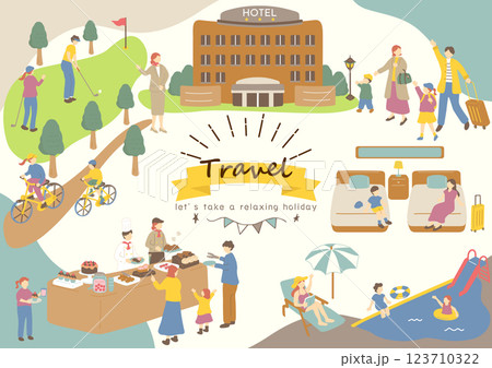 旅行を楽しむ人達 123710322