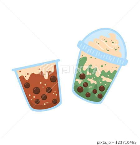 bubble tea or coffee drinks illustration 123710465