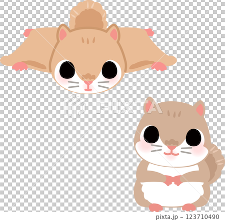 Deformed illustration of a flying squirrel 123710490