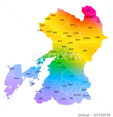 熊本県と市町村地図 123710518
