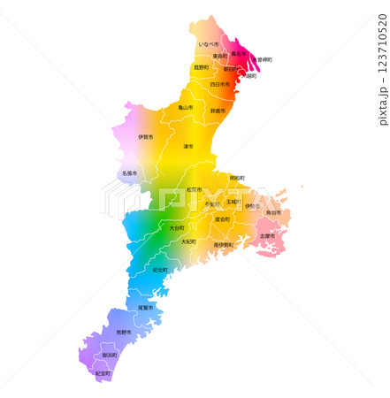 三重県と市町村地図 123710520