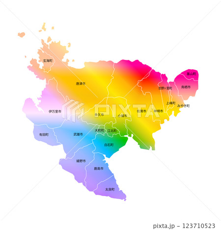 佐賀県と市町村地図 123710523