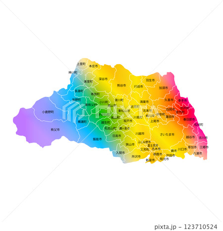 埼玉県と市町村地図 123710524